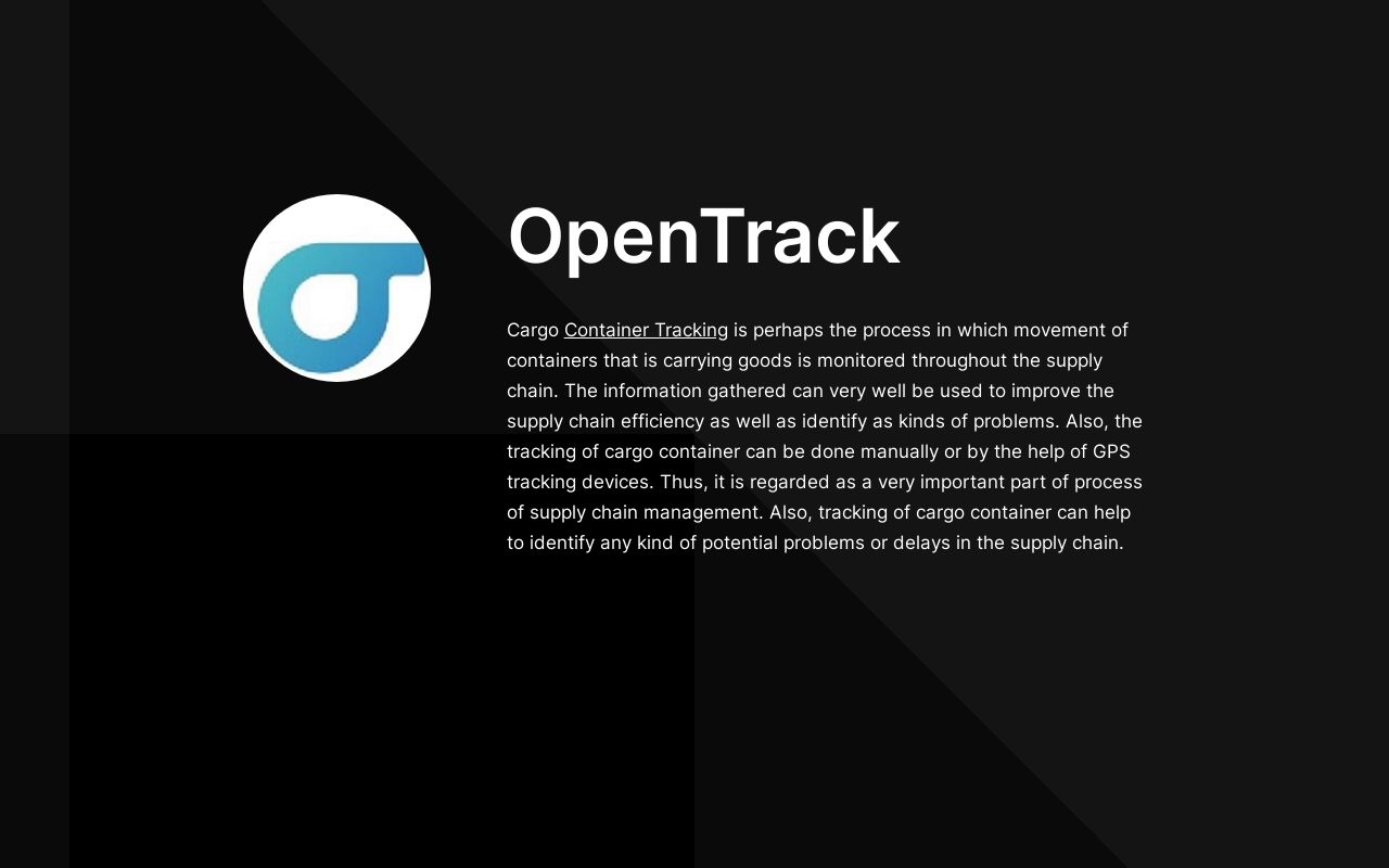 Container Tracking | Freight Container Tracking - OpenTrack